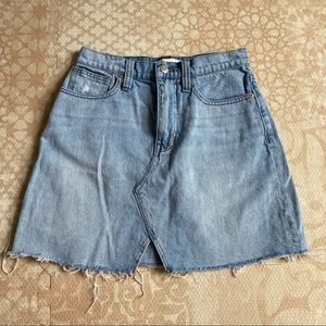Madewell Raw Hem Denim Skirt 26